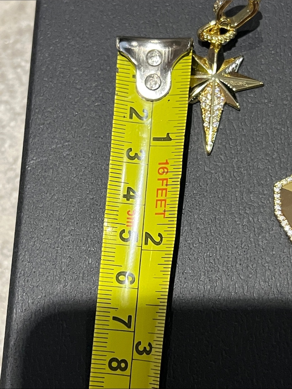 PICK ONE Gold Star OR ❤️  heart Compass Pendant Charm with Clear Crystals